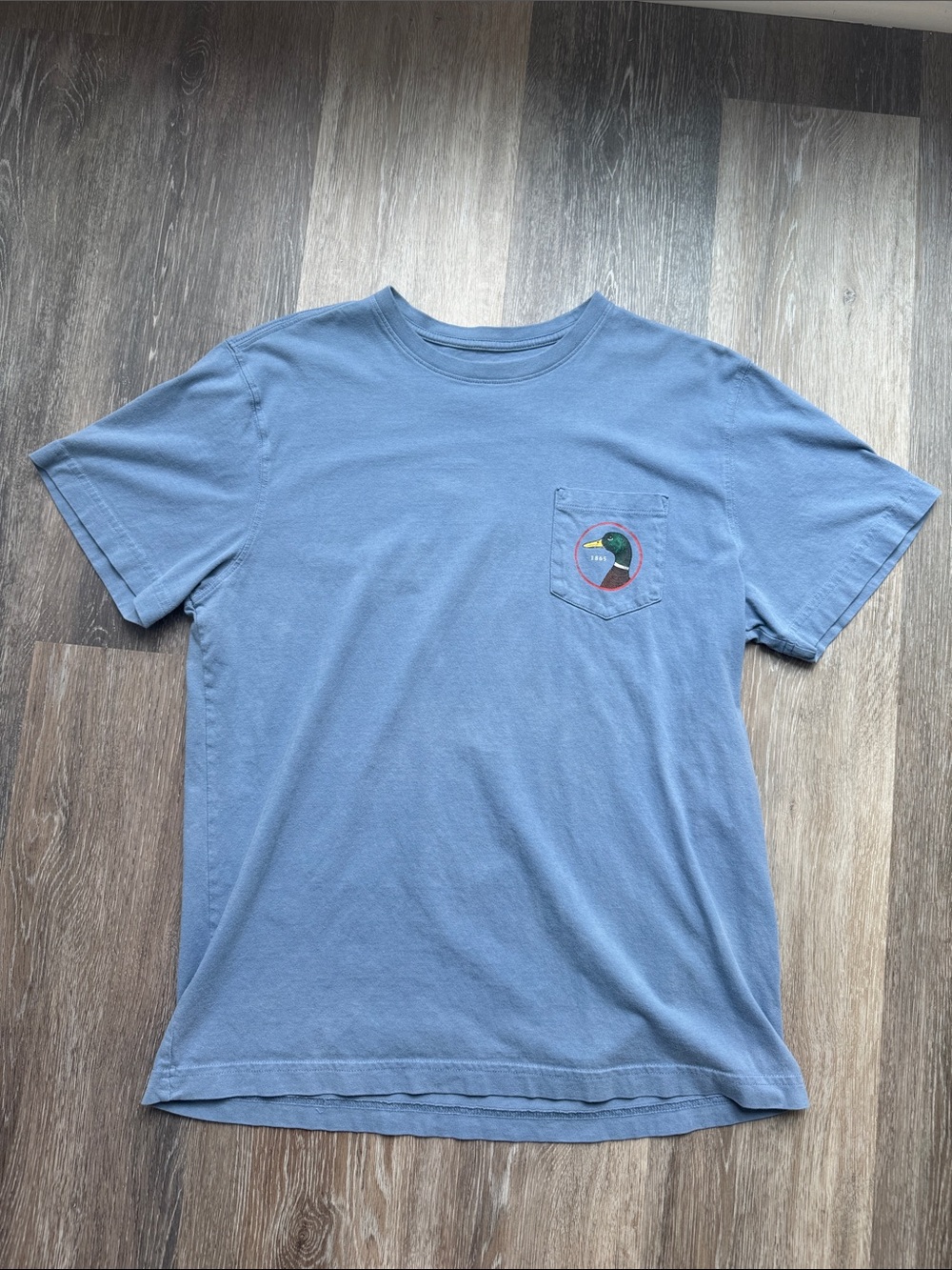 Duck Head Blue Short Sleeve Pocket Tee with Duck Patch